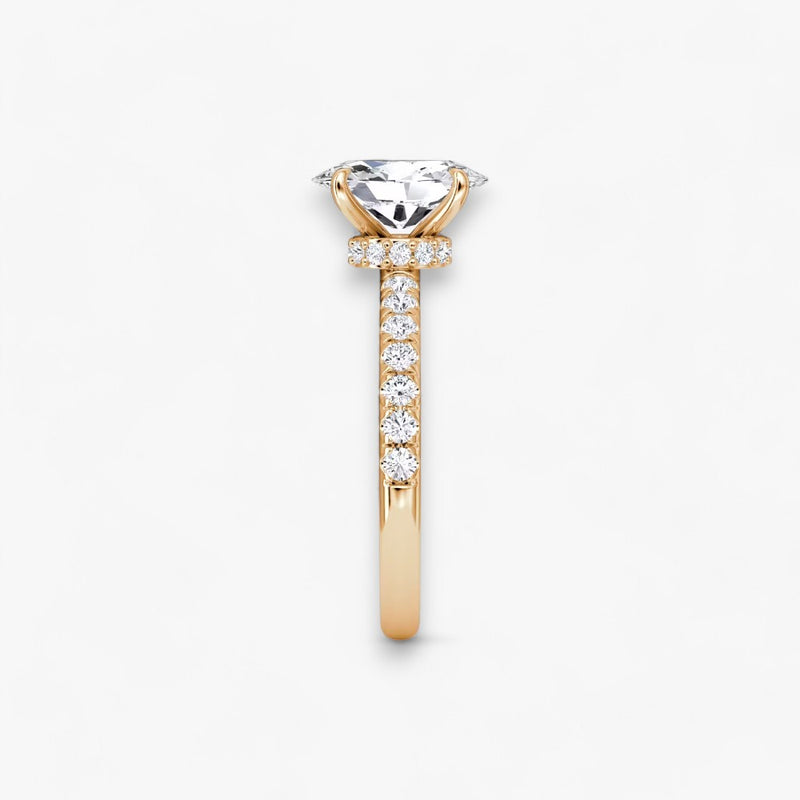 JOIE (Oval natürlicher Diamant Rosegold mit Pave)