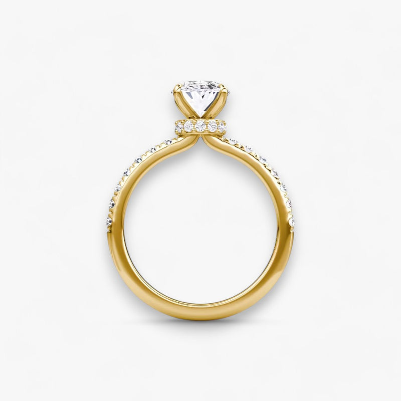 JOIE (Oval natürlicher Diamant Gelbgold mit Pave)