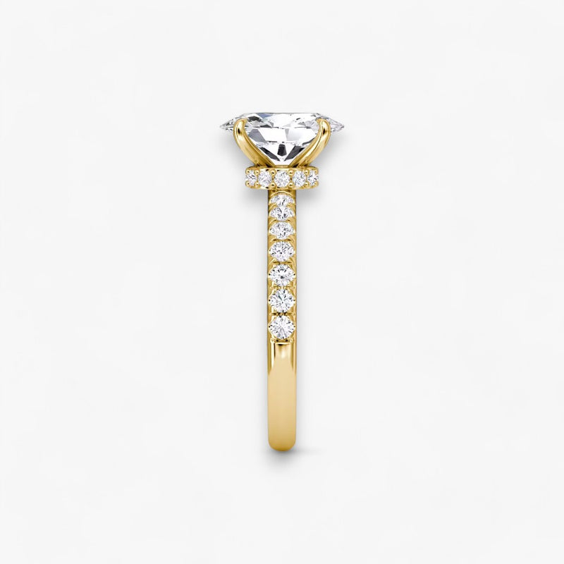 JOIE (Oval natürlicher Diamant Gelbgold mit Pave)