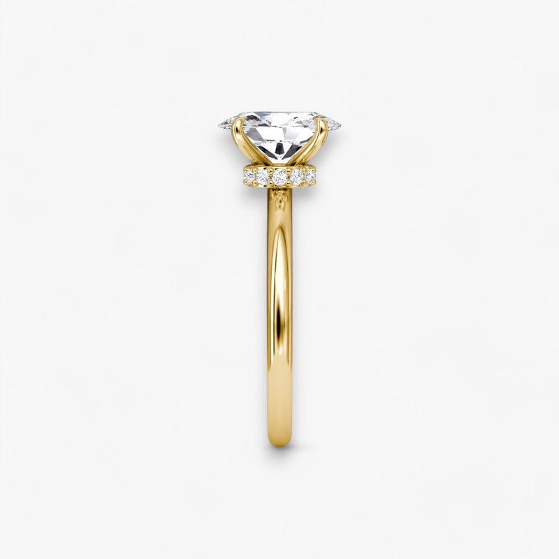 JOIE (Oval natürlicher Diamant Gelbgold ohne Pave)