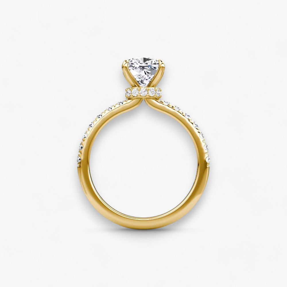 JOIE (Cushion natural diamond yellow gold with pave)