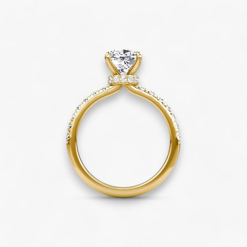 JOIE (Cushion natürlicher Diamant Gelbgold mit Pave)