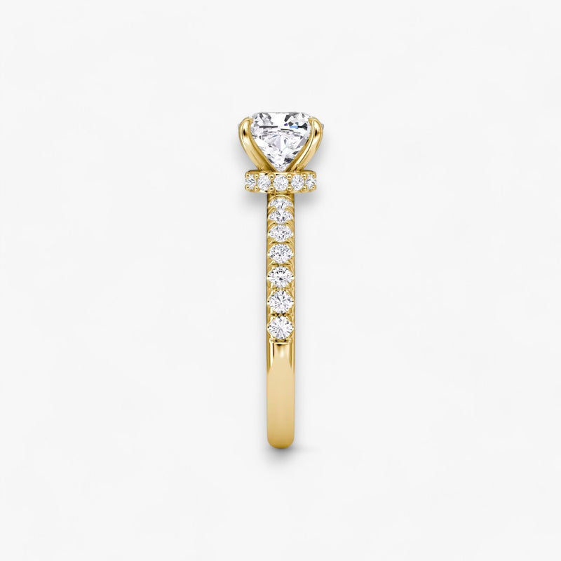 JOIE (Cushion natürlicher Diamant Gelbgold mit Pave)