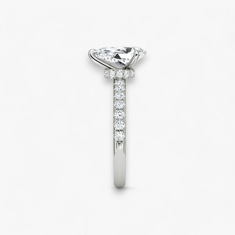 JOIE (Tropfen natürlicher Diamant Weissgold mit Pave)