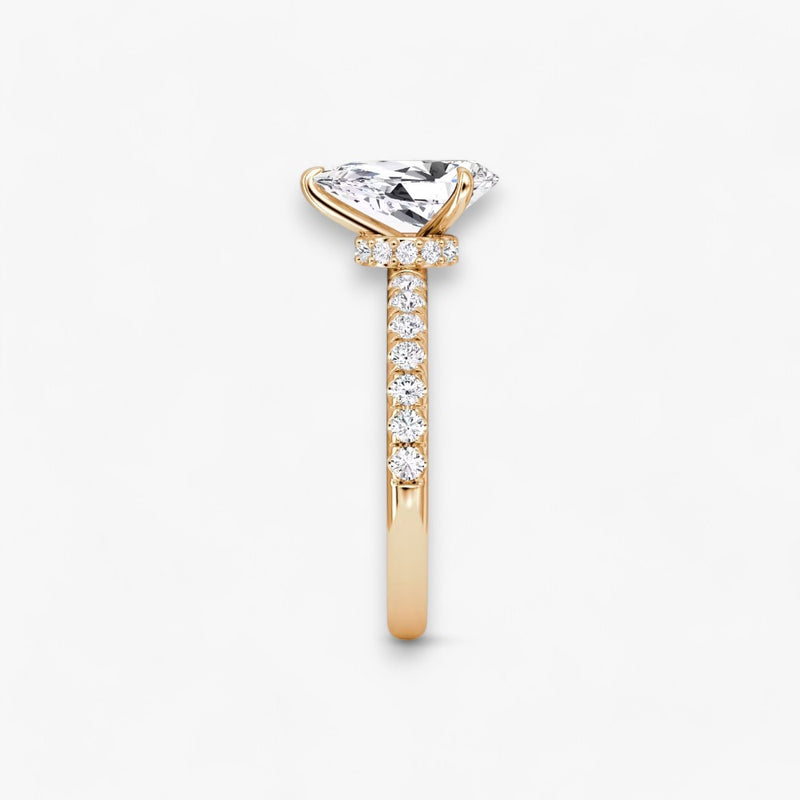 JOIE (Tropfen natürlicher Diamant Rosegold mit Pave)