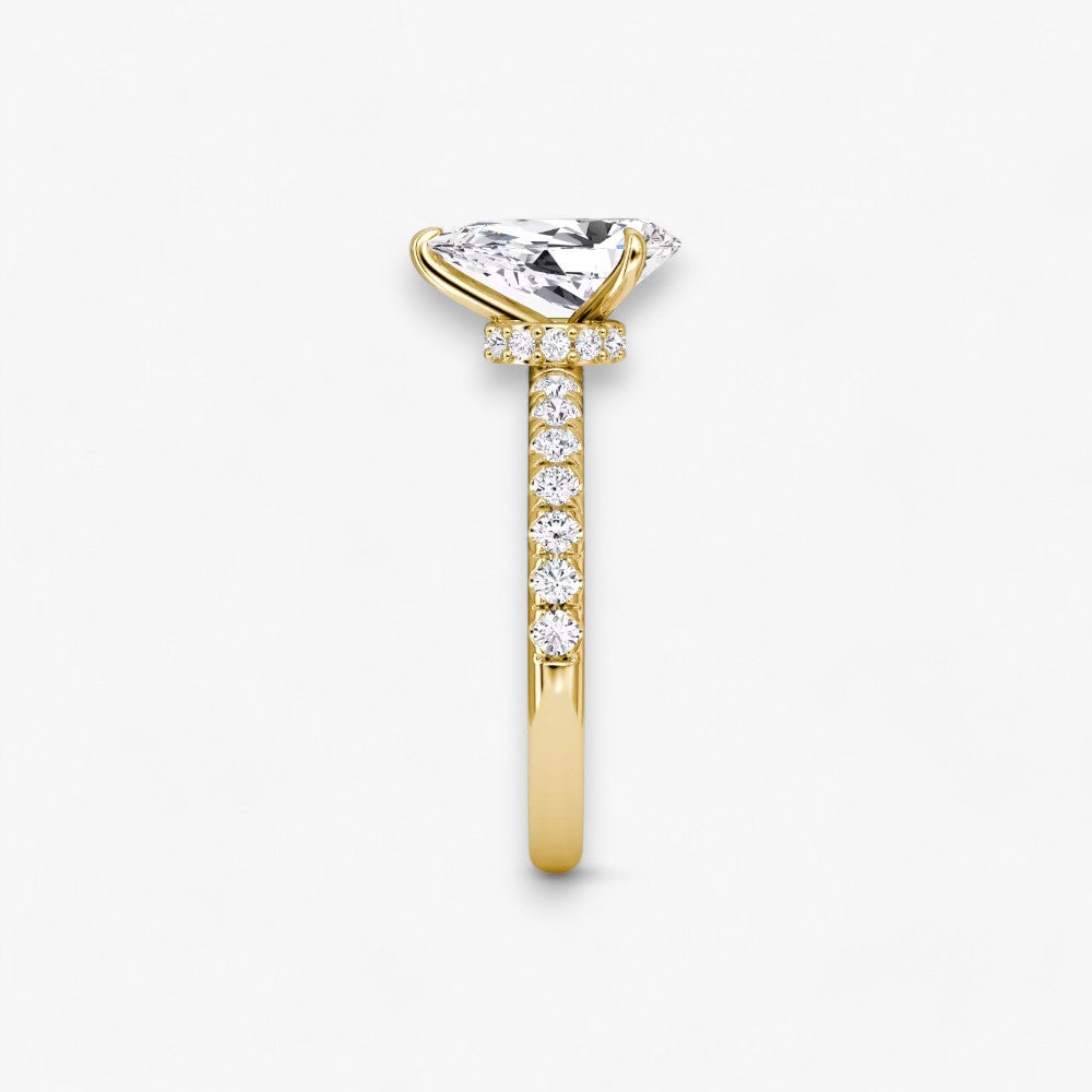 JOIE (Tropfen natürlicher Diamant Gelbgold mit Pave)