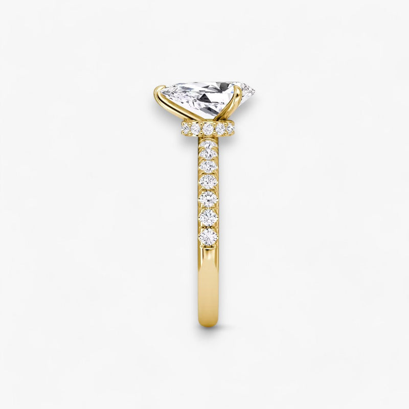 JOIE (Tropfen natürlicher Diamant Gelbgold mit Pave)