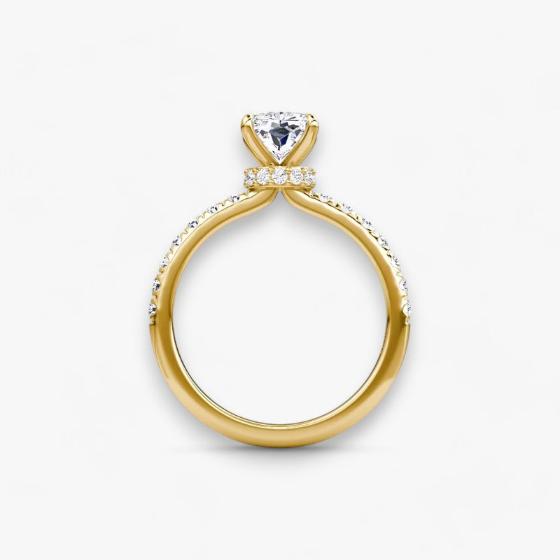 JOIE (Radiant natürlicher Diamant Gelbgold mit Pave)