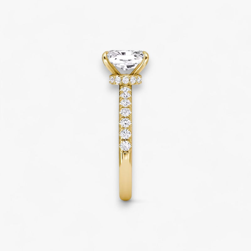 JOIE (Radiant natürlicher Diamant Gelbgold mit Pave)