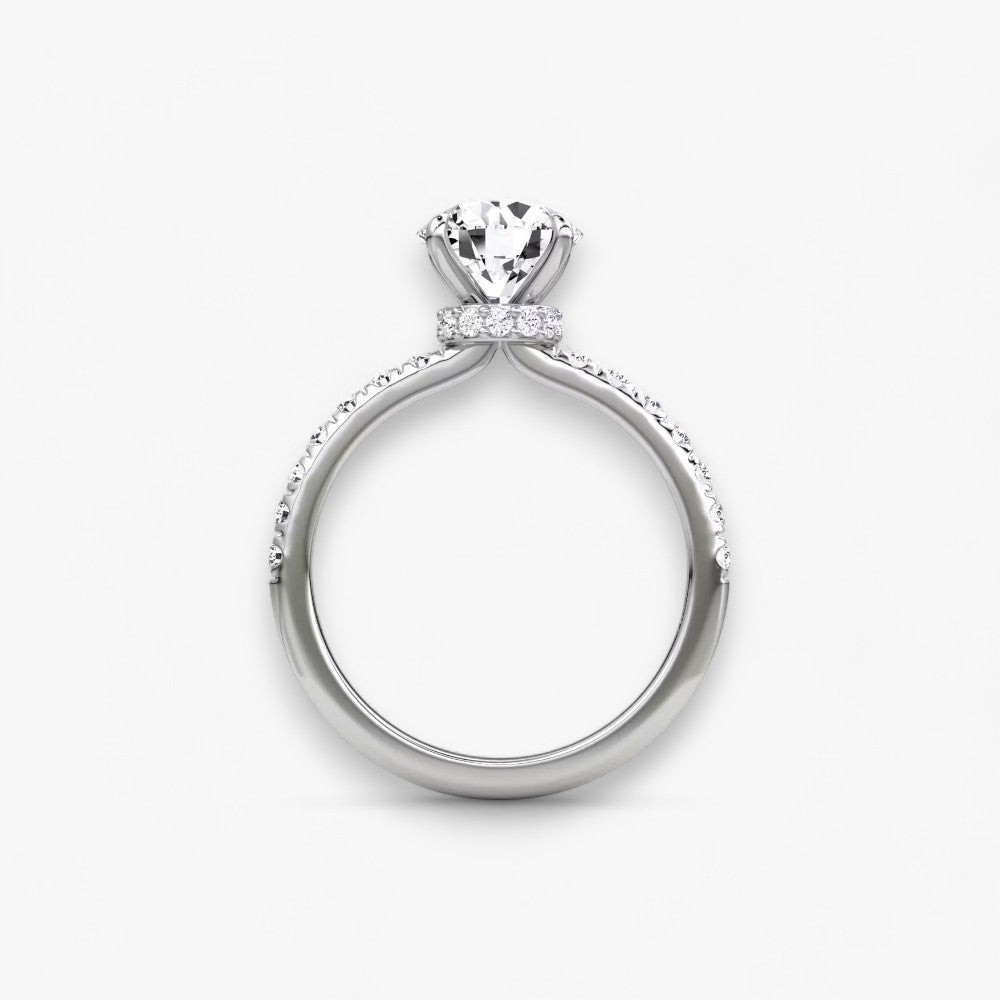 JOIE (Rund natürlicher Diamant Platin mit Pave)