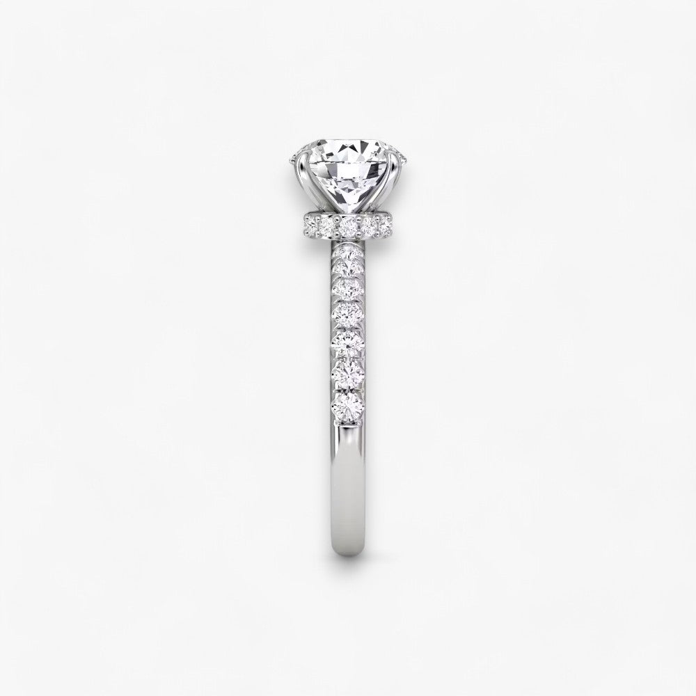 JOIE (Rund natürlicher Diamant Platin mit Pave)
