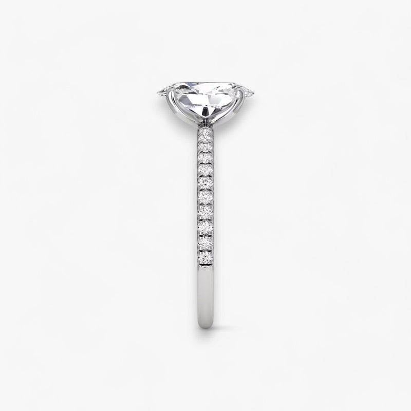 VITRA (Oval White Gold with Pave LABGROWN)