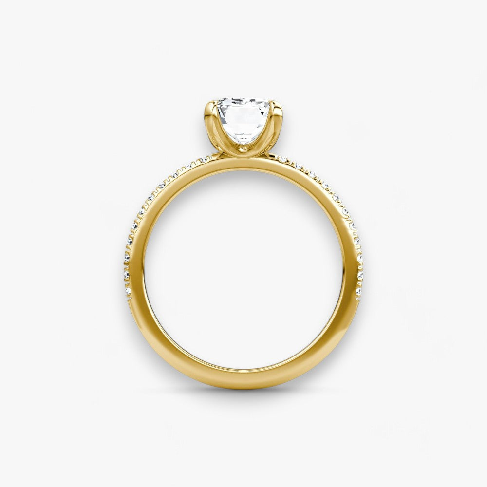 VITRA (Emerald natürlicher Diamant Gelbgold mit Pave)