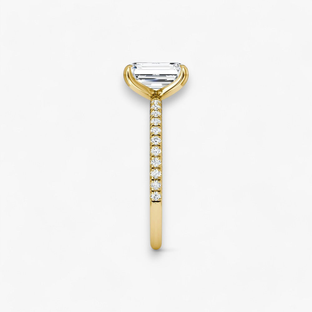 VITRA (Emerald natürlicher Diamant Gelbgold mit Pave)