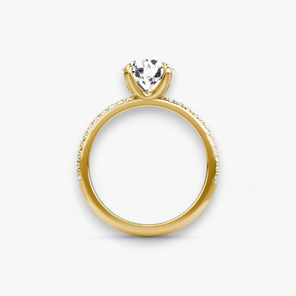 VITRA (Rund natürlicher Diamant Gelbgold mit Pave)