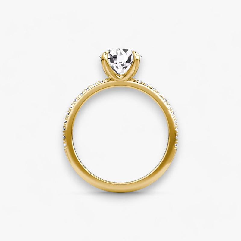 VITRA (Round Yellow Gold with Pave LABGROWN)