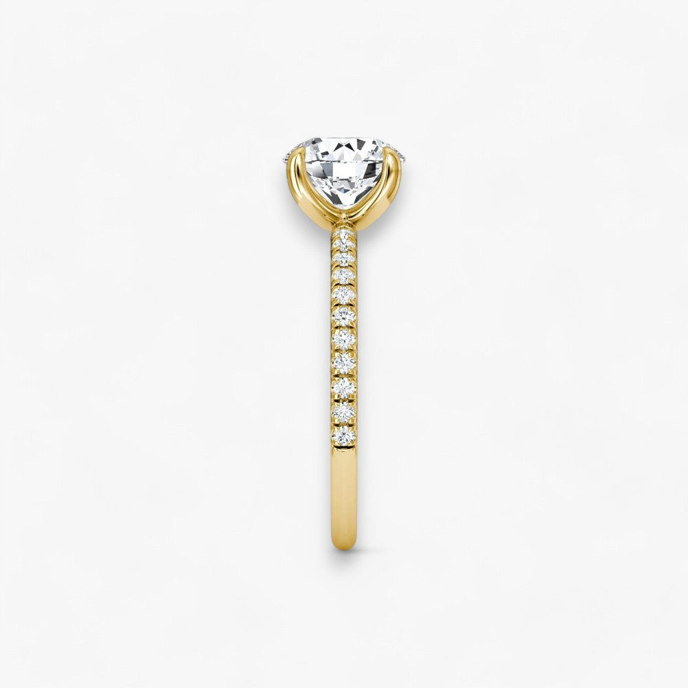 VITRA (Rund natürlicher Diamant Gelbgold mit Pave)