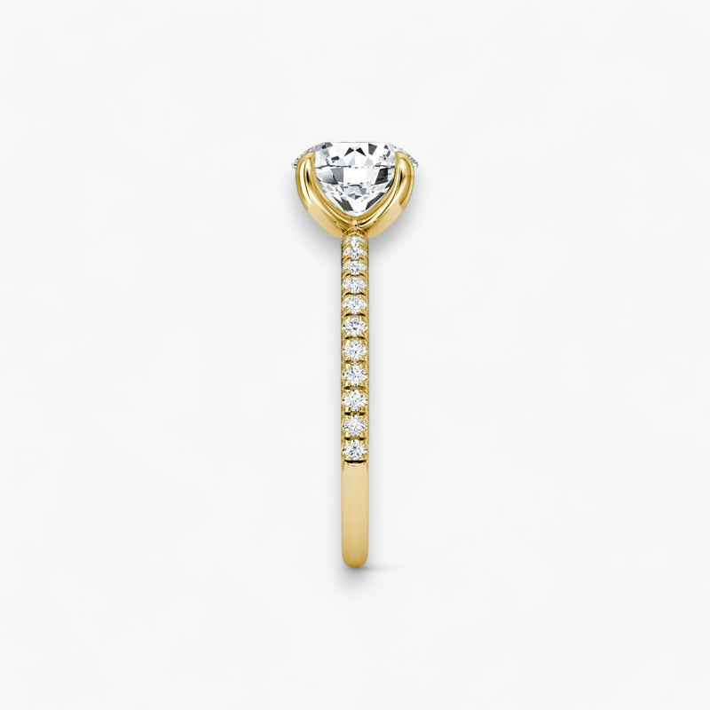 VITRA (Round Yellow Gold with Pave LABGROWN)