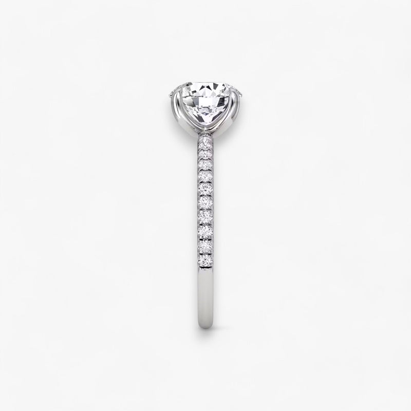 VITRA (Round White Gold with Pave LABGROWN)