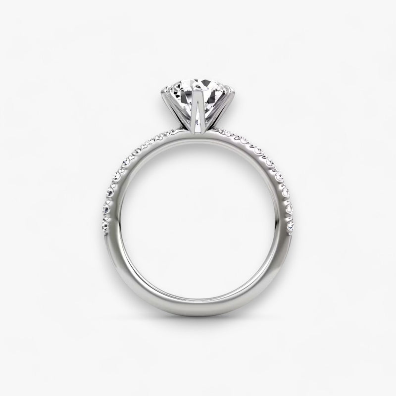CLAIR (Round White Gold with Pave LABGROWN)