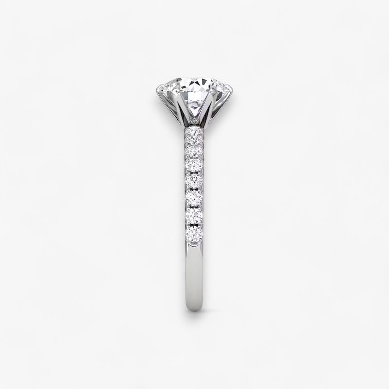 CLAIR (Round White Gold with Pave LABGROWN)