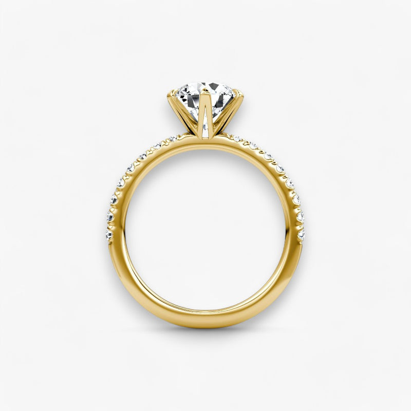 CLAIR (Round Yellow Gold with Pave LABGROWN)