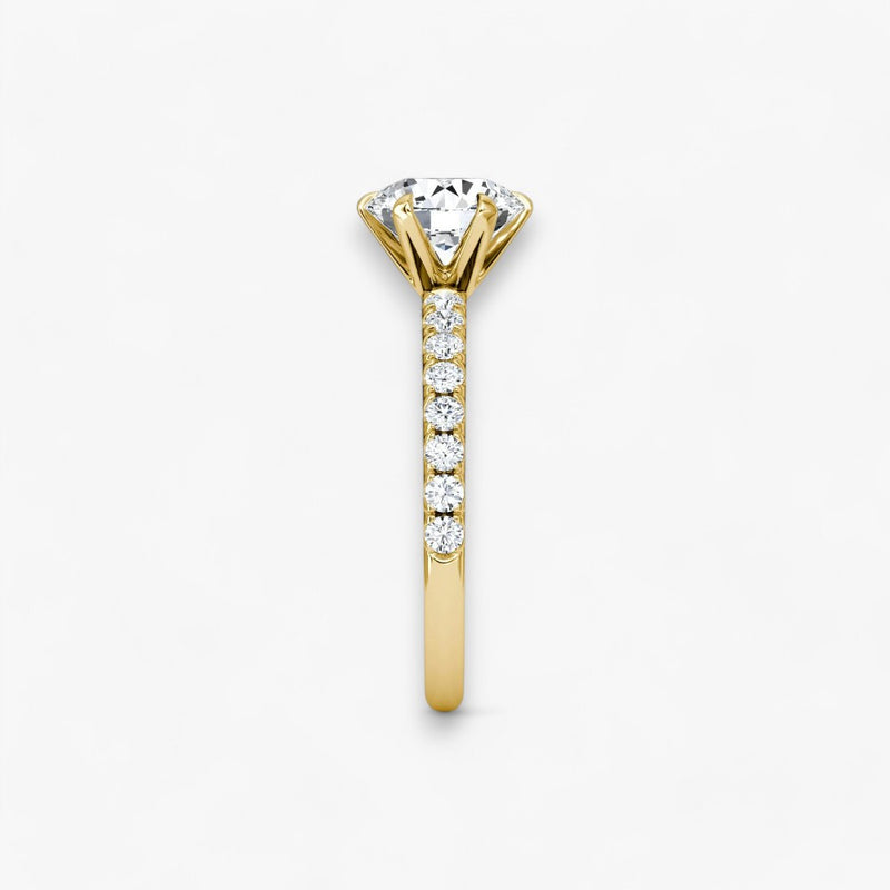 CLAIR (Round Yellow Gold with Pave LABGROWN)