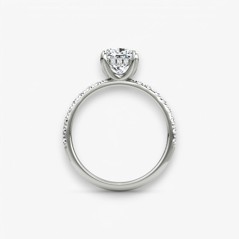 AMOUR (Cushion natural diamond white gold with pave)