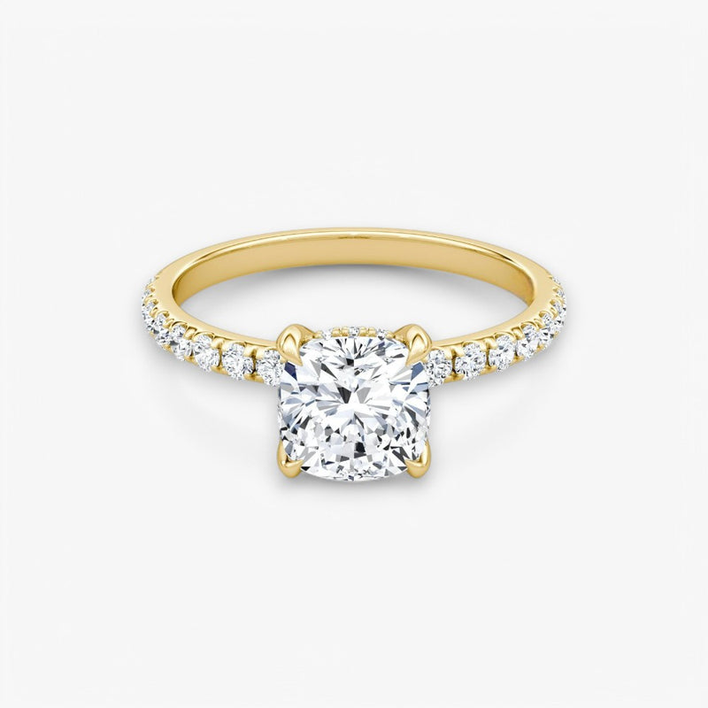 AMOUR (Cushion yellow gold with pave LABGROWN)
