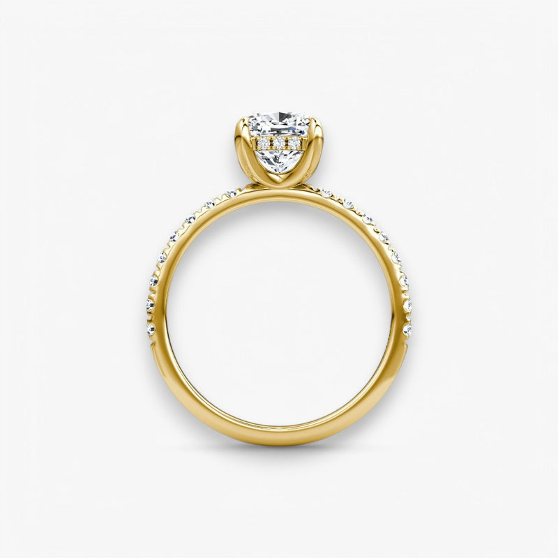 AMOUR (Cushion yellow gold with pave LABGROWN)