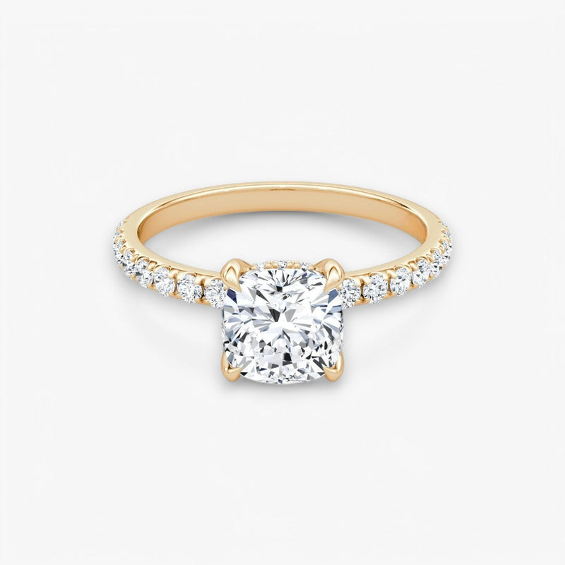AMOUR (Cushion Rose Gold with Pave LABGROWN)
