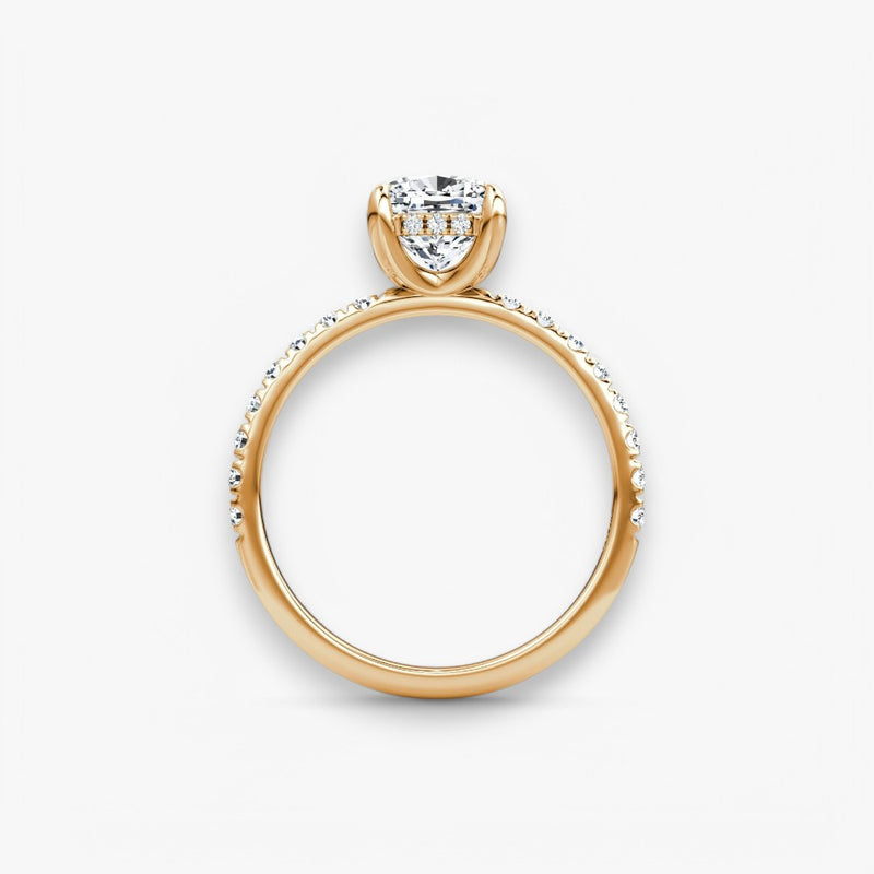 AMOUR (Cushion Rose Gold with Pave LABGROWN)