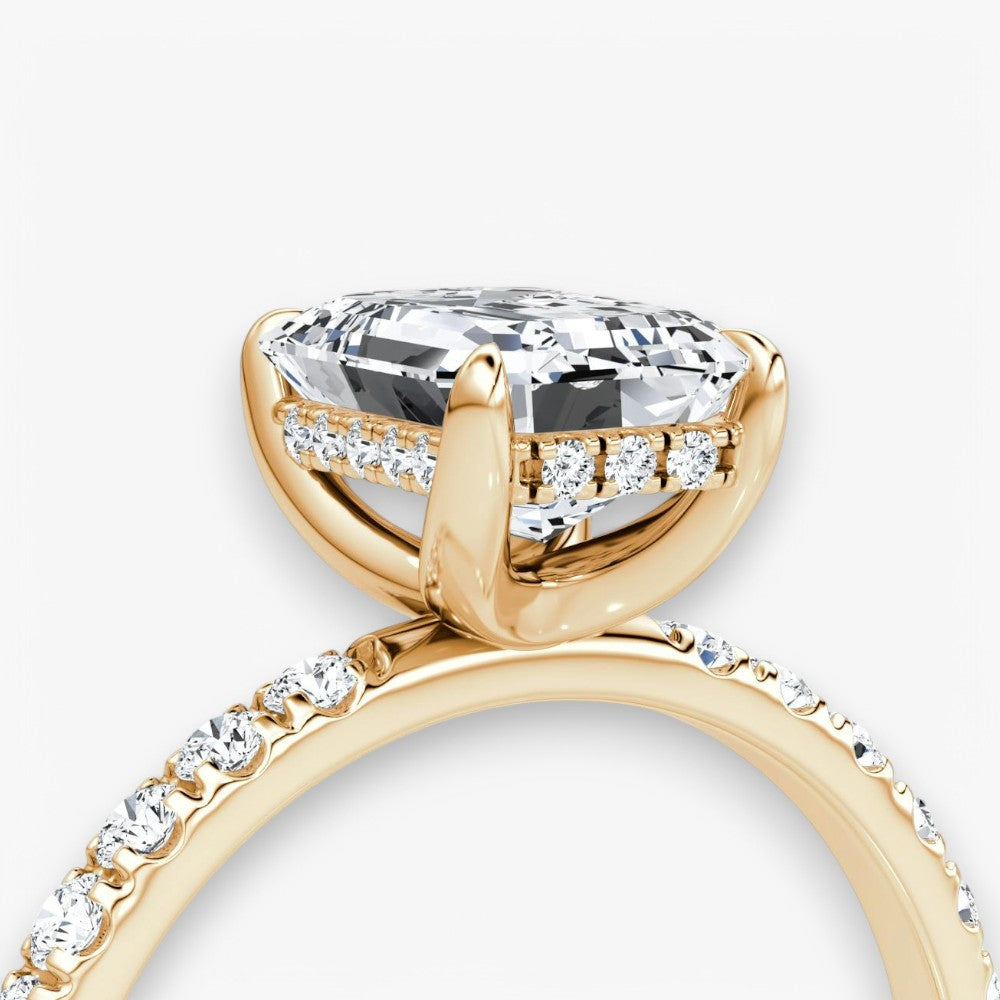 AMOUR (Emerald natürlicher Diamant Rosegold mit Pave)