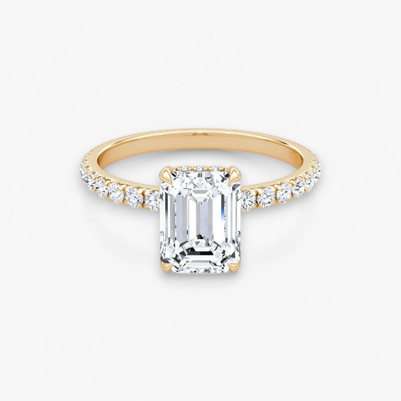 AMOUR (Emerald natural diamond rose gold with pave)