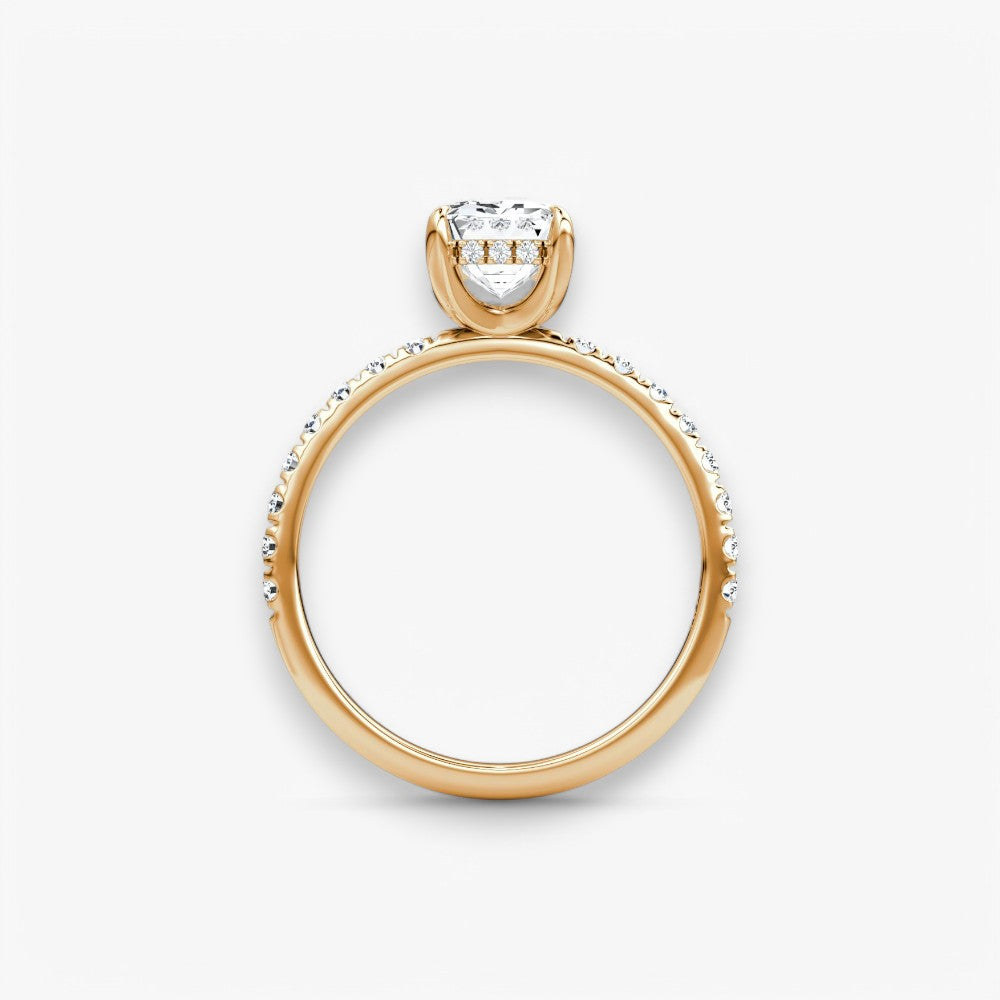 AMOUR (Emerald natürlicher Diamant Rosegold mit Pave)