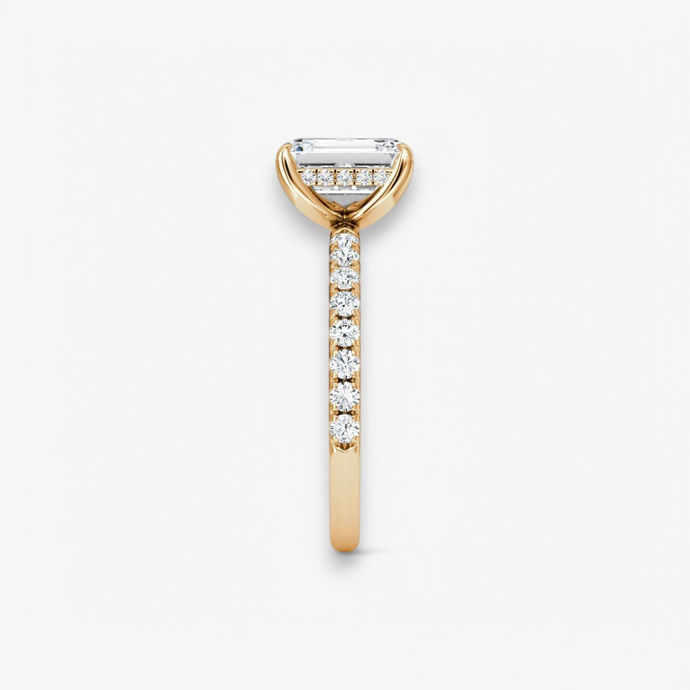 AMOUR (Emerald natürlicher Diamant Rosegold mit Pave)
