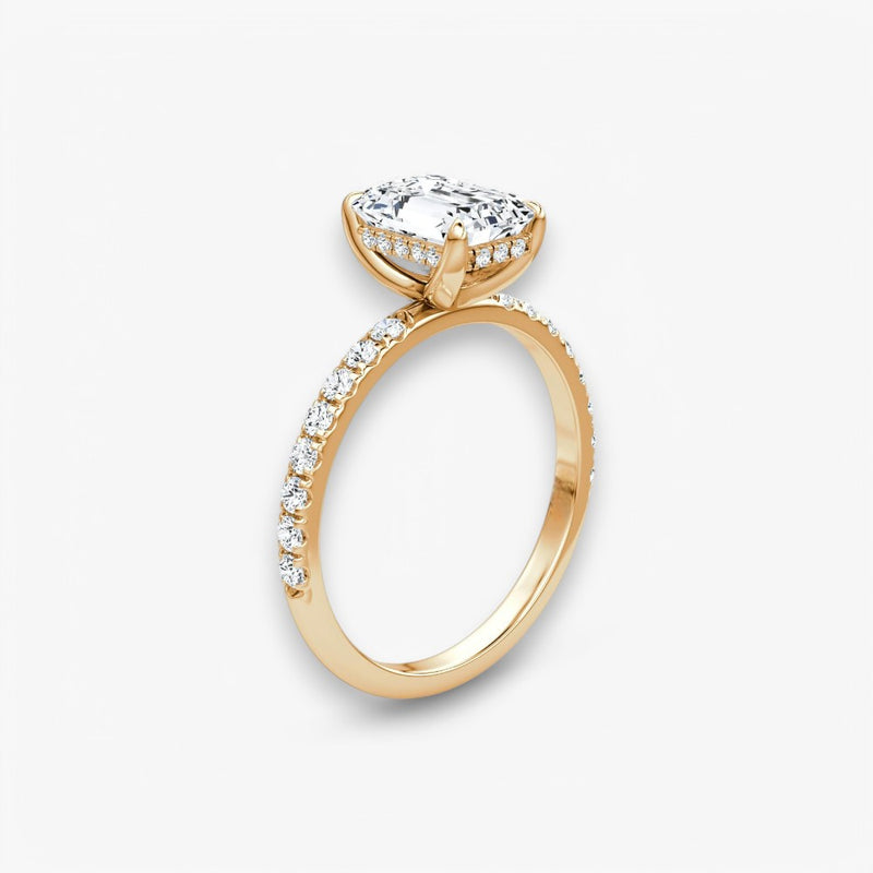 AMOUR (Emerald natural diamond rose gold with pave)
