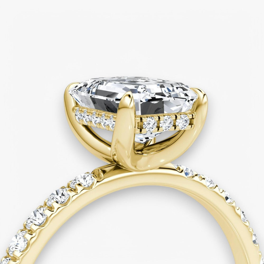 AMOUR (Emerald natürlicher Diamant Gelbgold mit Pave)
