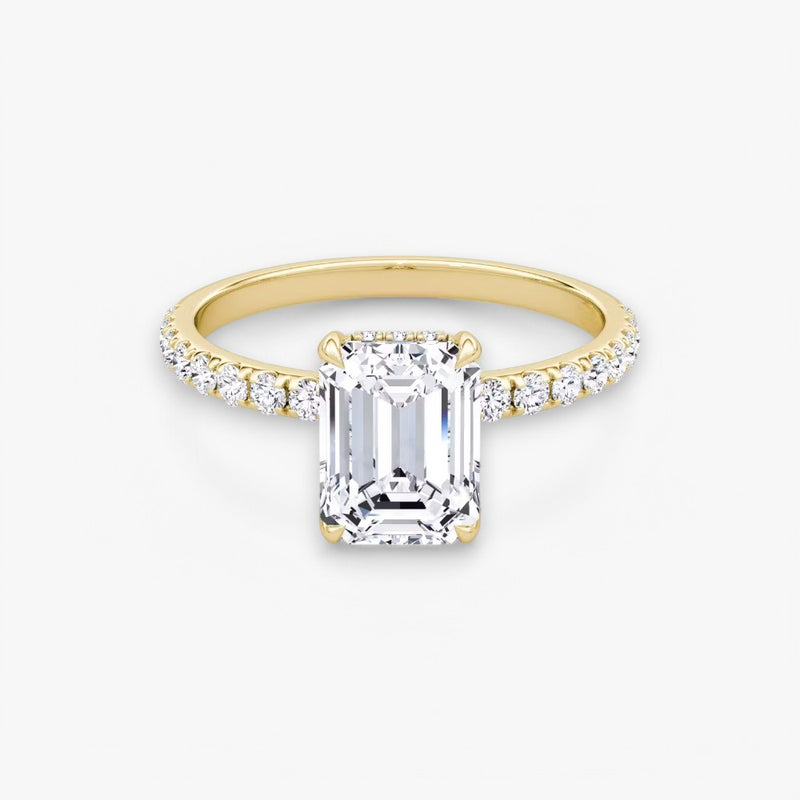 AMOUR (Emerald yellow gold with Pave LABGROWN)