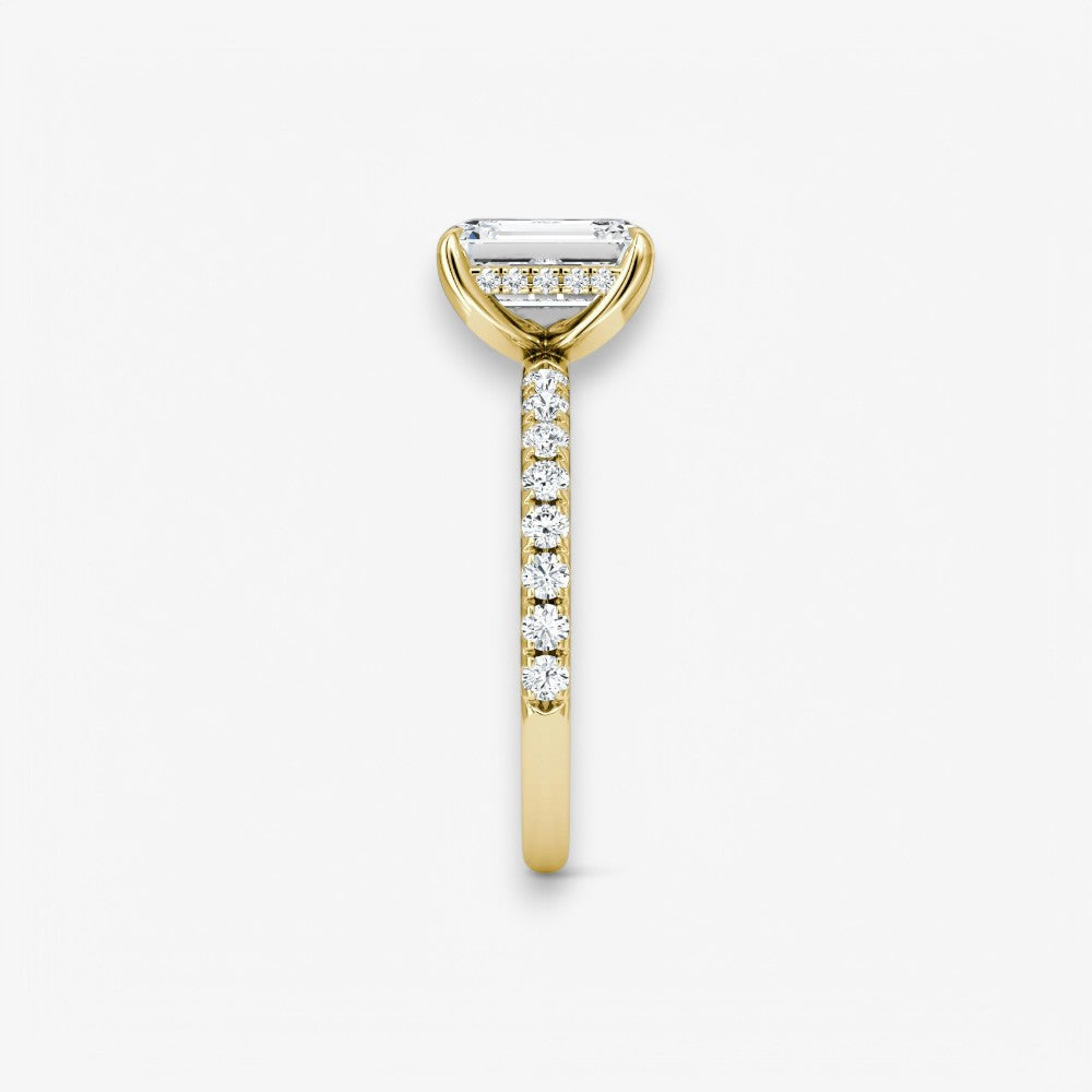 AMOUR (Emerald natürlicher Diamant Gelbgold mit Pave)