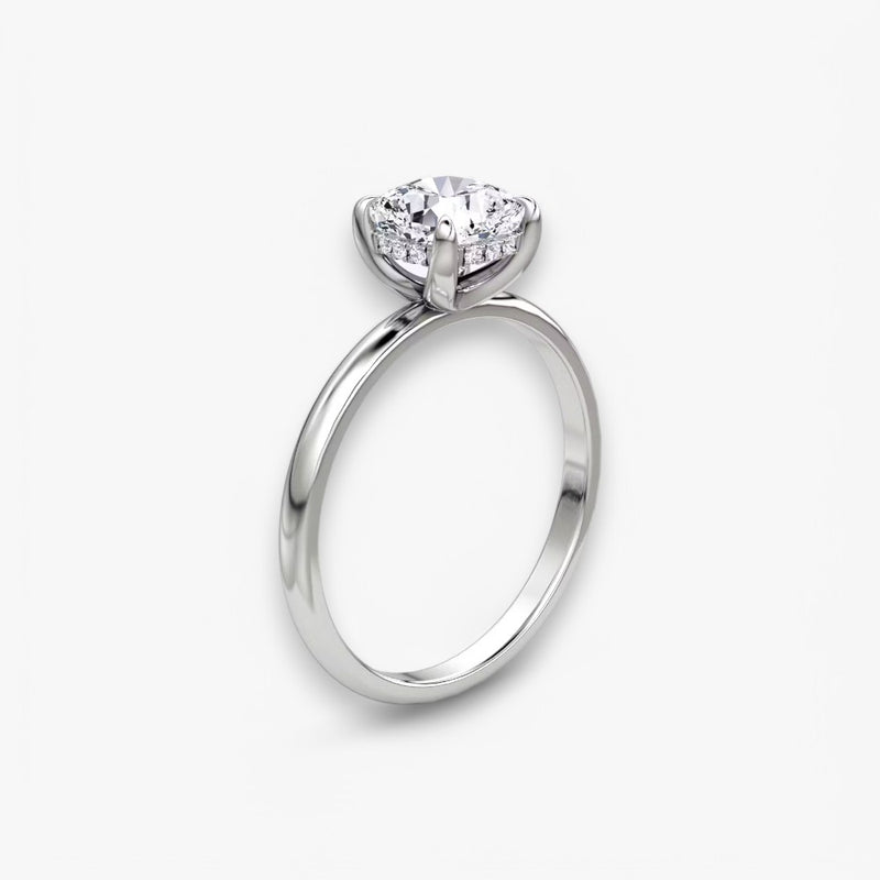 AMOUR (Cushion natural diamond white gold without pave)