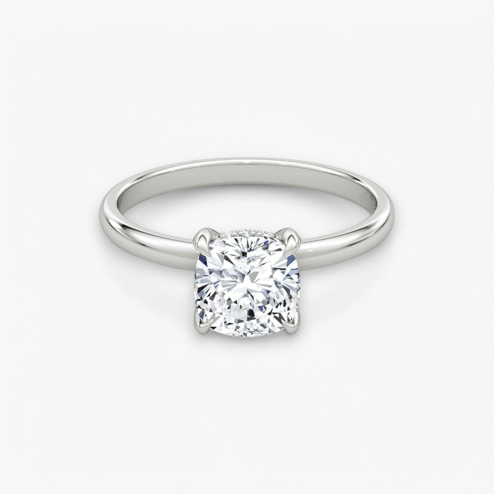AMOUR (Cushion natürlicher Diamant Weissgold ohne Pave)