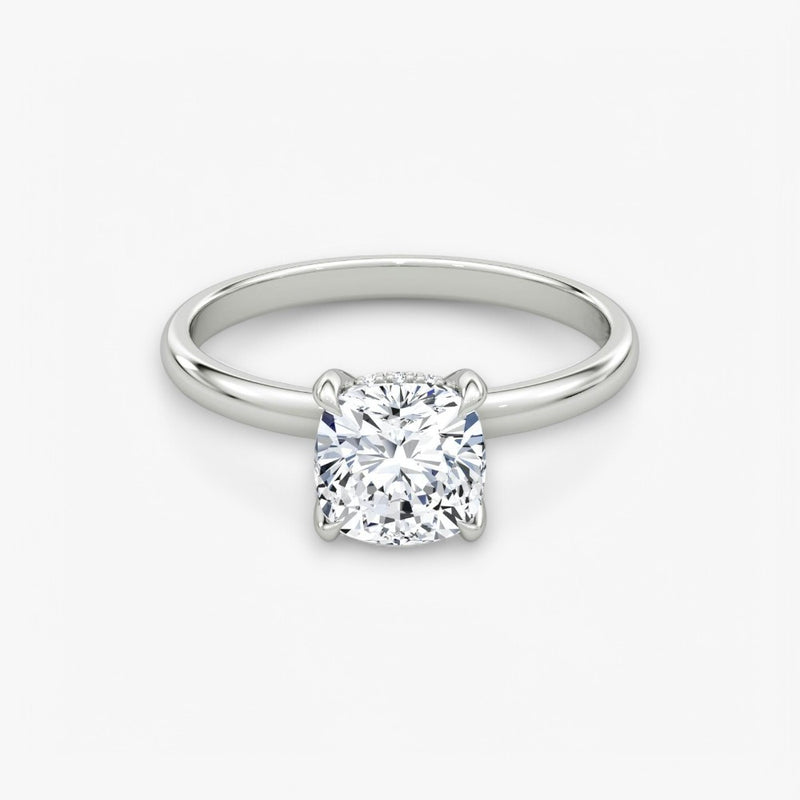AMOUR (Cushion natural diamond white gold without pave)