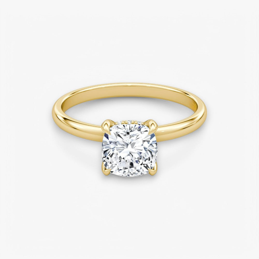AMOUR (Cushion Gelbgold ohne Pave LABGROWN)