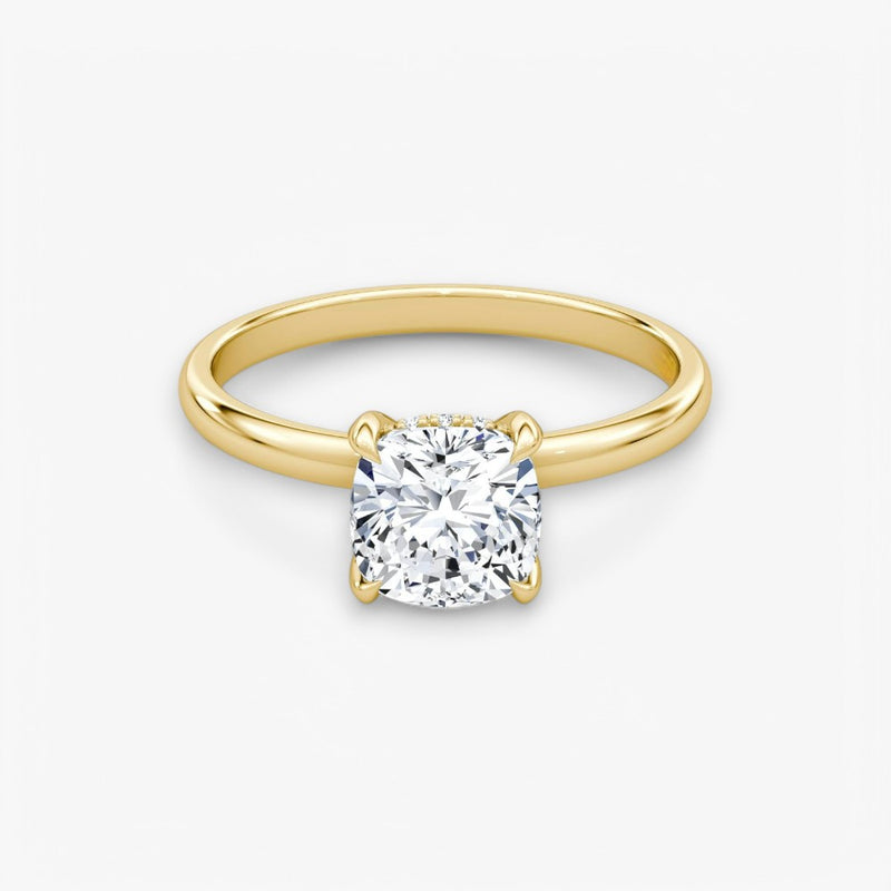 AMOUR (Cushion yellow gold without pave LABGROWN)