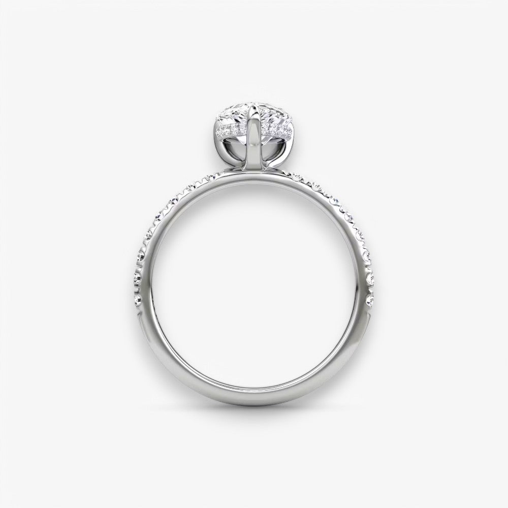 AMOUR (Tropfen natürlicher Diamant Platin mit Pave)