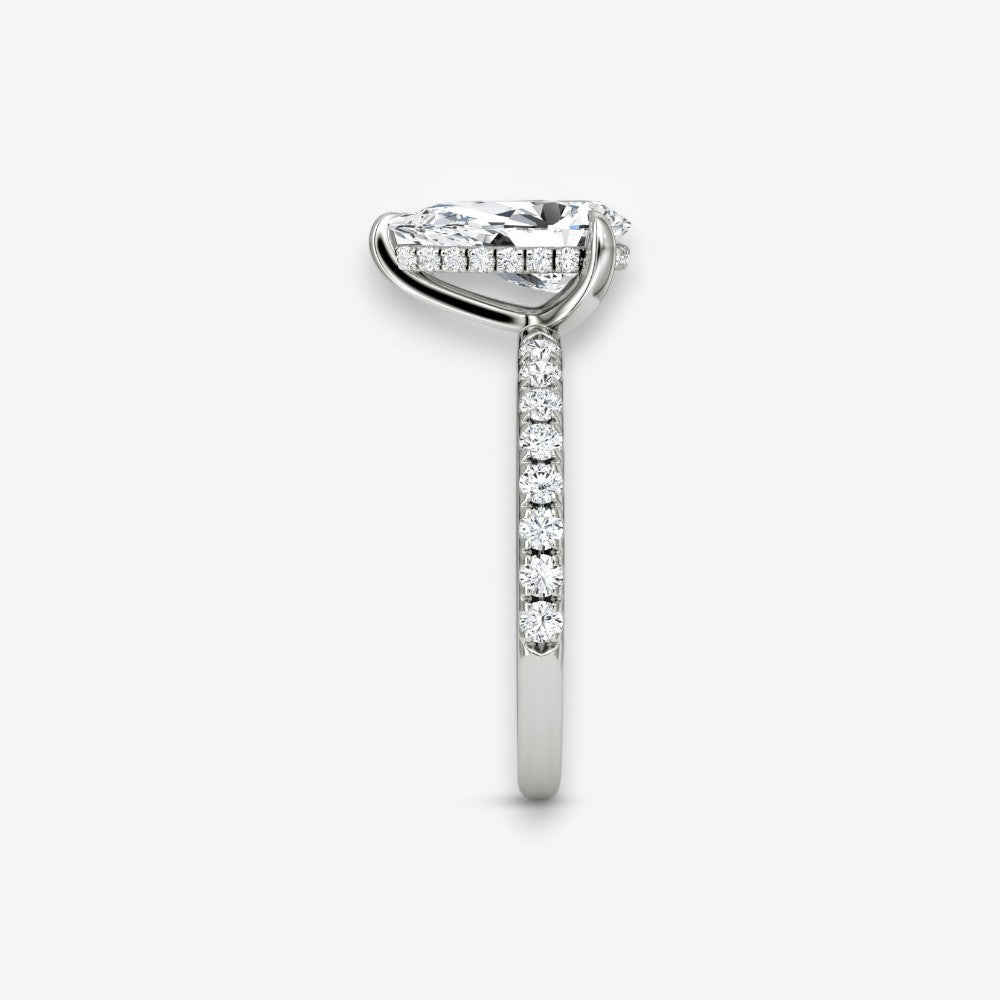 AMOUR (Tropfen natürlicher Diamant Platin mit Pave)