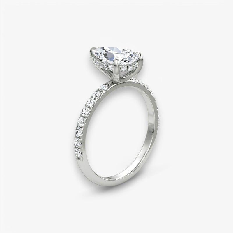 AMOUR (Tropfen natürlicher Diamant Platin mit Pave)