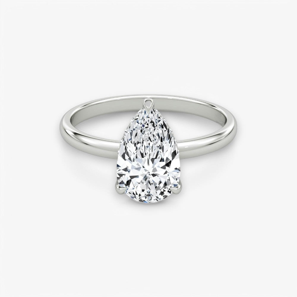 AMOUR (Tropfen natürlicher Diamant Platin ohne Pave)