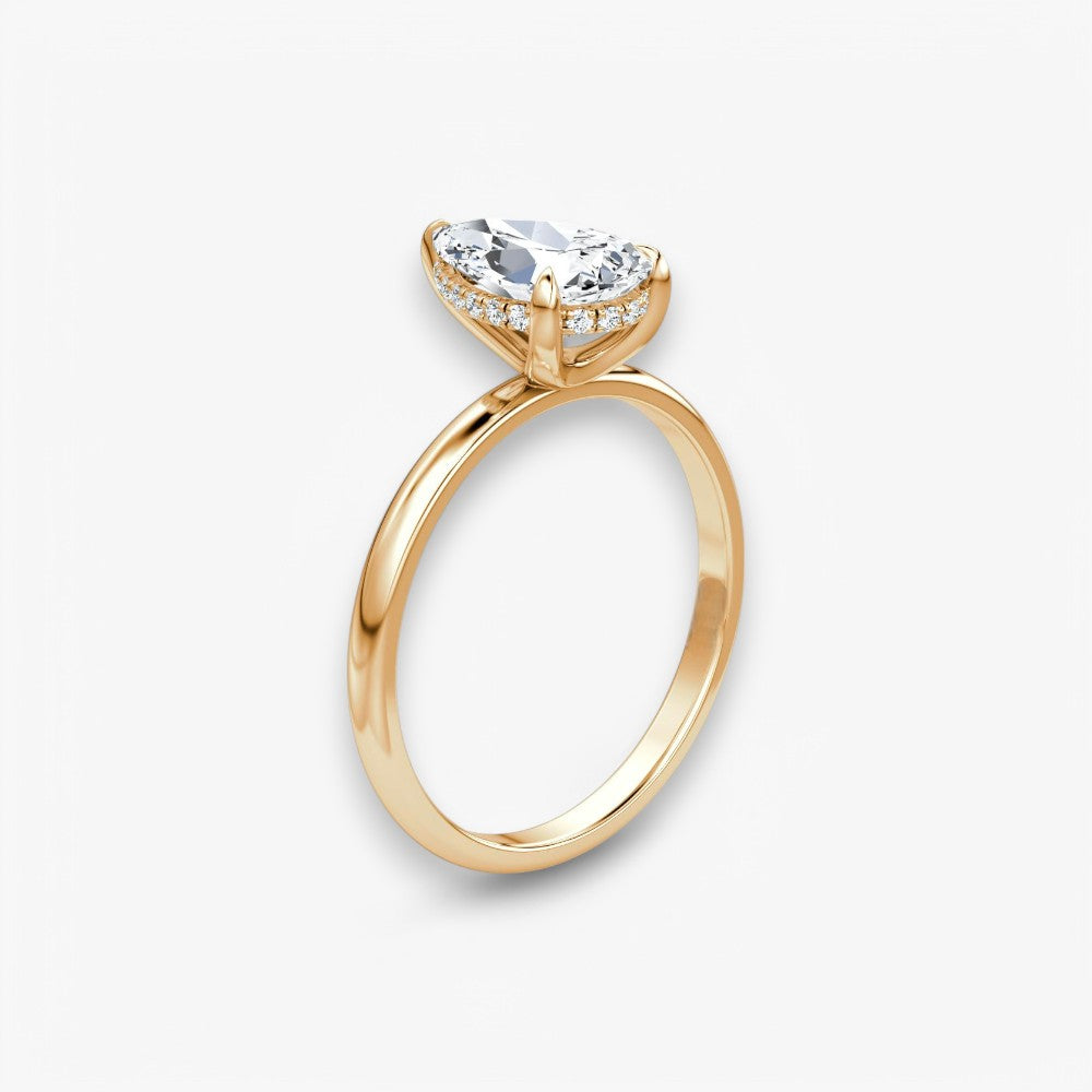 AMOUR (Tropfen natürlicher Diamant Rosegold ohne Pave)